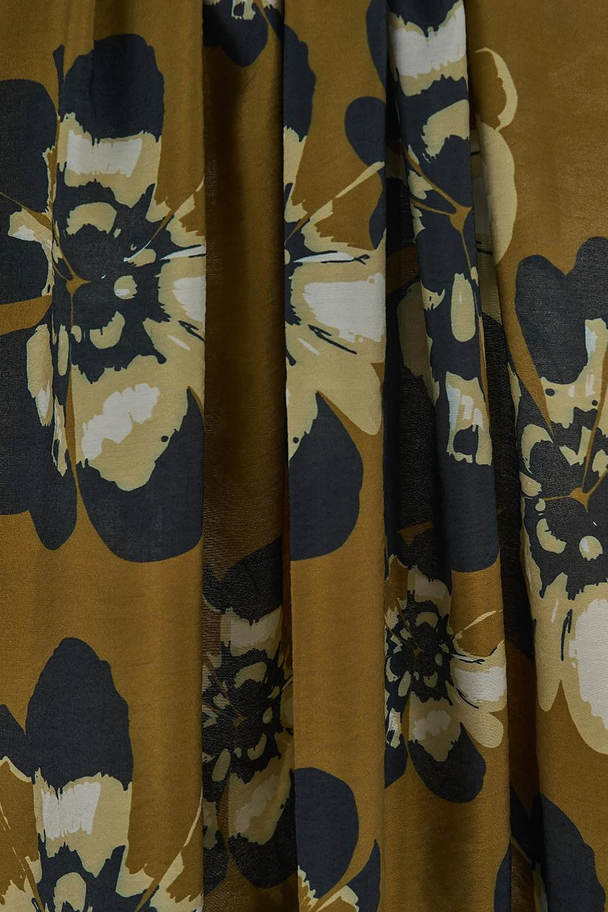 Multi-Floral Viscose Shawl in Khaki