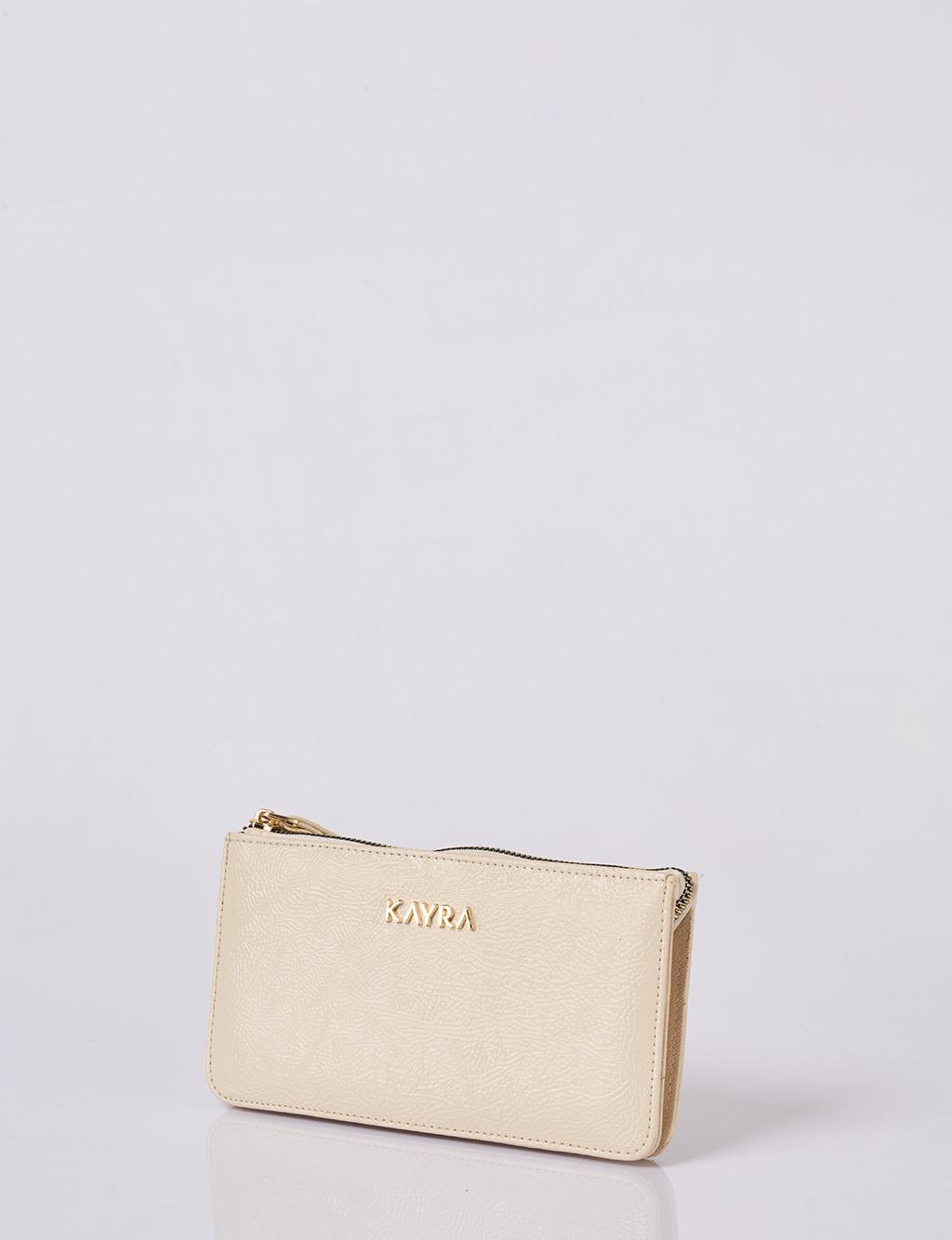 Logo Wallet in Cream