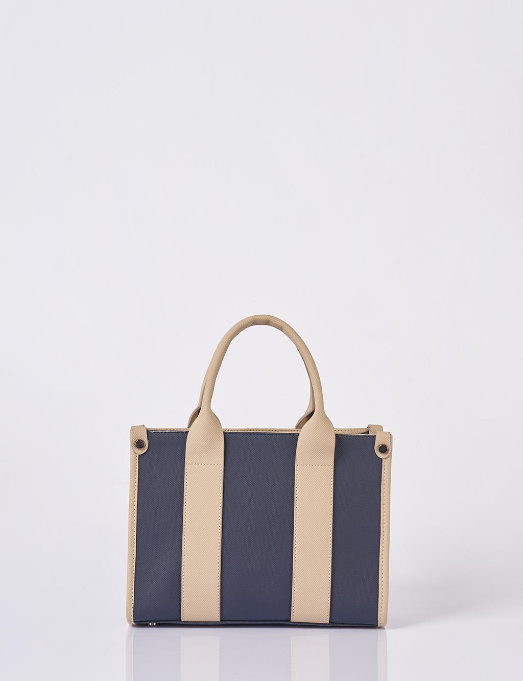 Logo Detaylı Tote Çanta Laci-Krem