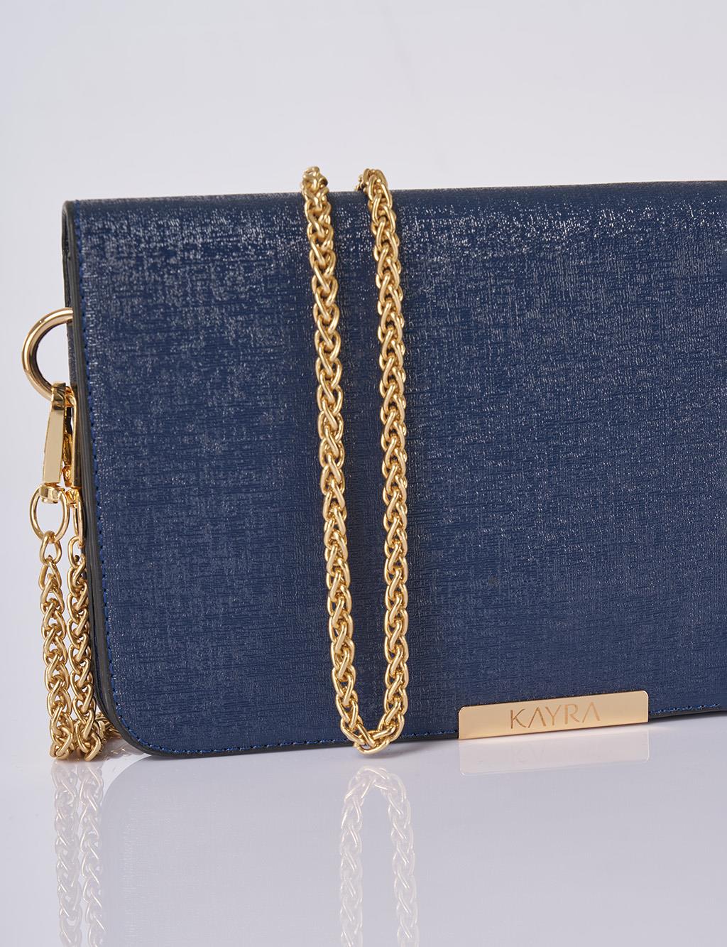 Flap Bag Wallet Navy Blue