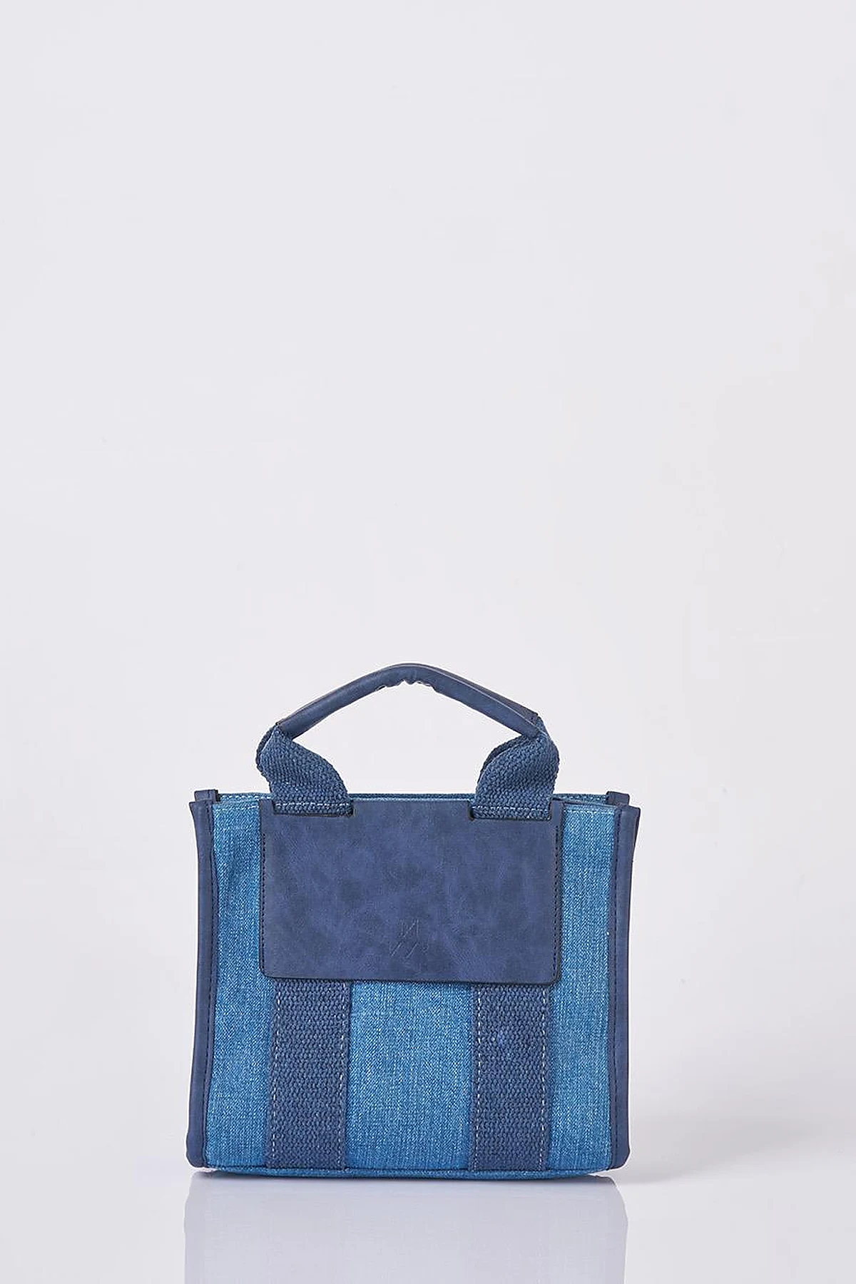 Strap Detailed Denim Bag Indigo