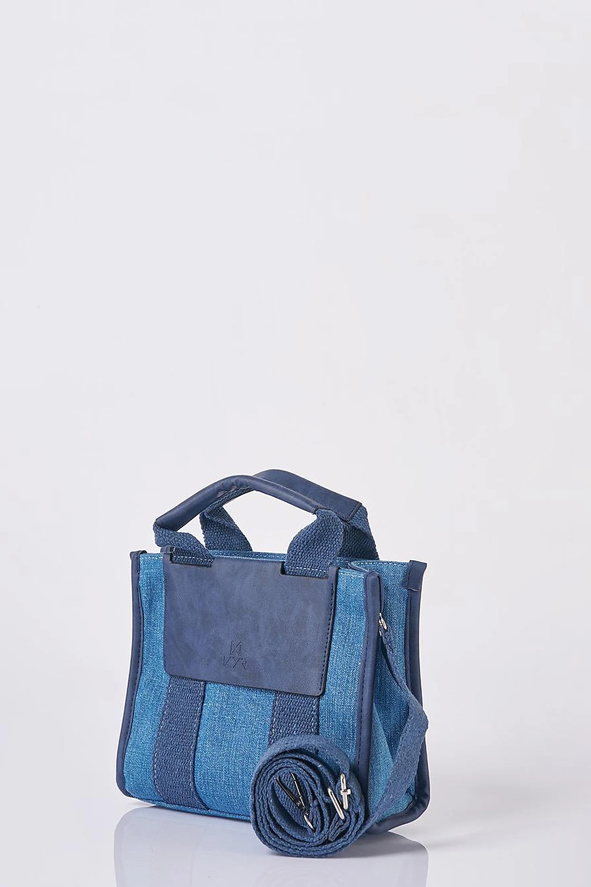 Strap Detailed Denim Bag Indigo