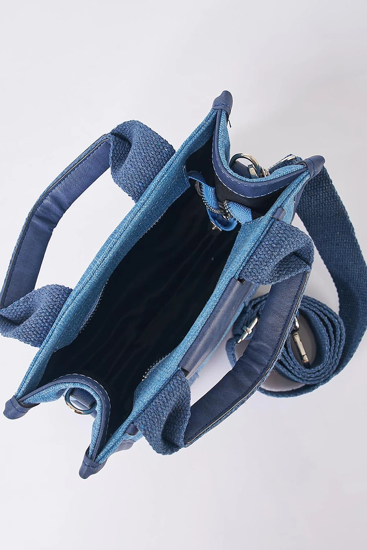 Strap Detailed Denim Bag Indigo