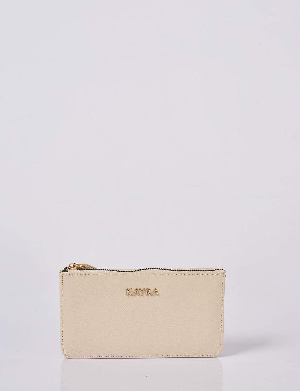 Logo Wallet in Cream