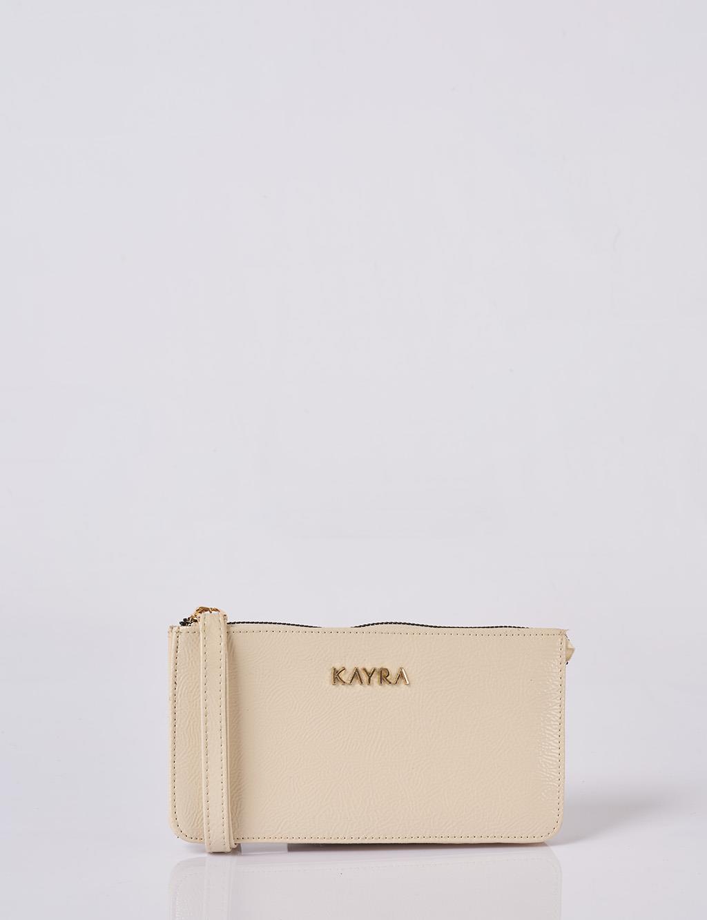 Logo Wallet in Cream