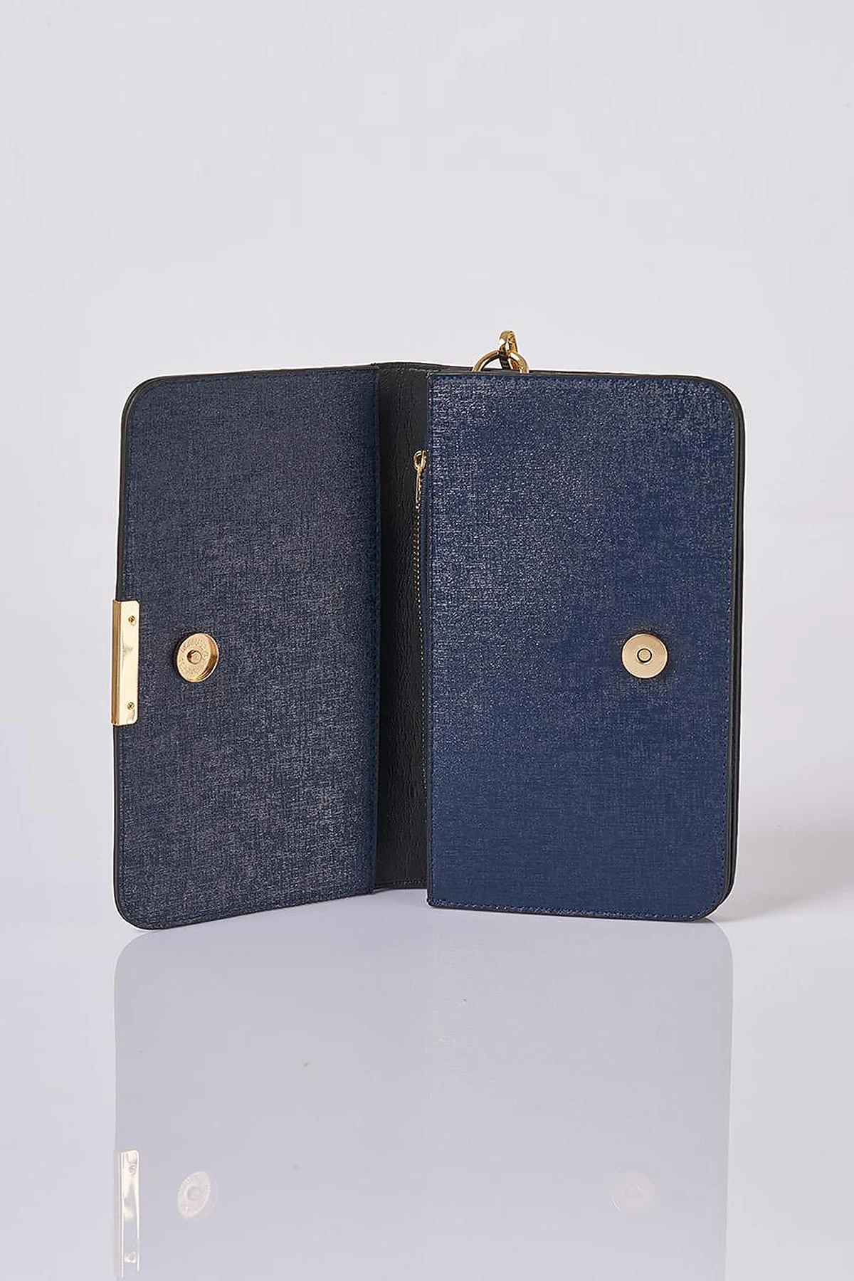 Flap Bag Wallet Navy Blue
