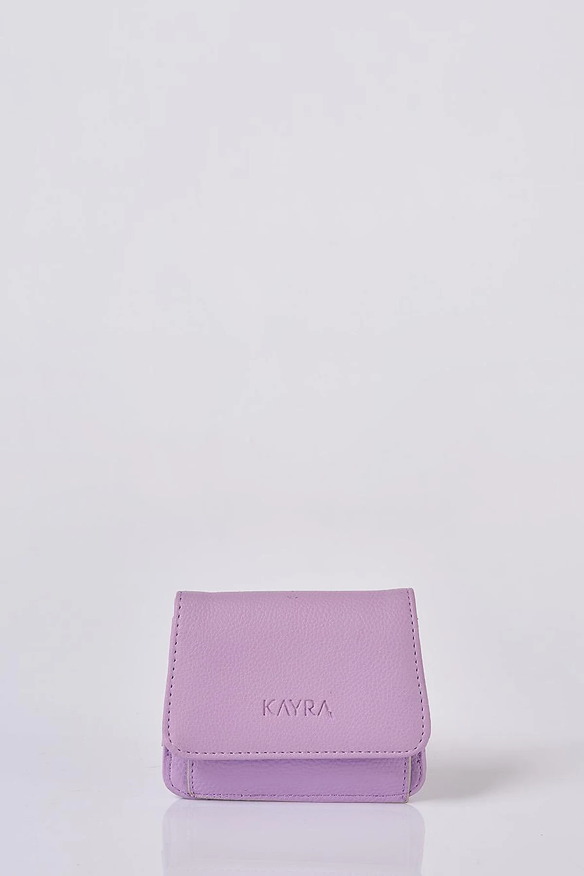 Faux Leather Square Wallet in Cream