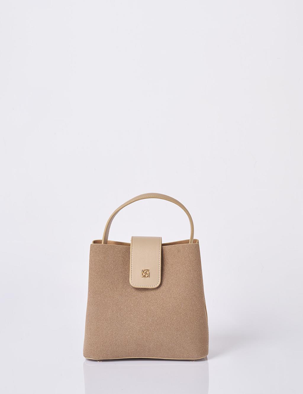 Nubuck Bag with Cover in Dark Mink