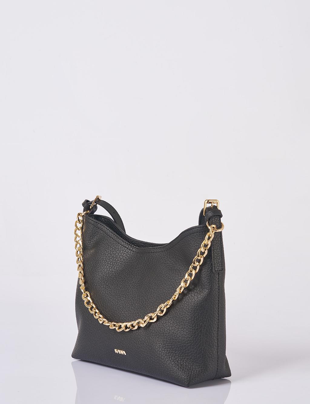 Chain Detailed Shopper Bag Black