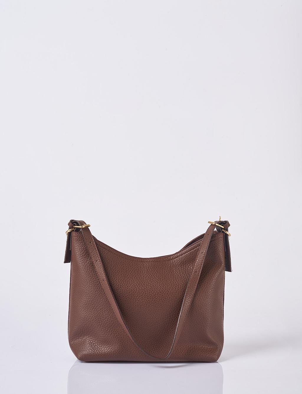 Chain Detailed Shopper Bag Dark Brown