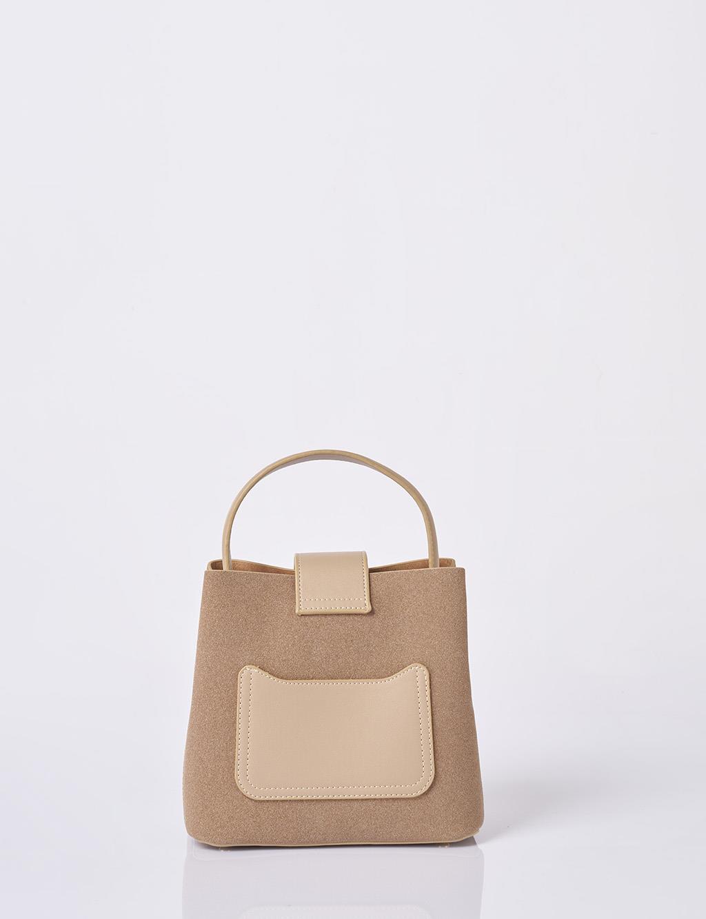 Nubuck Bag with Cover in Dark Mink