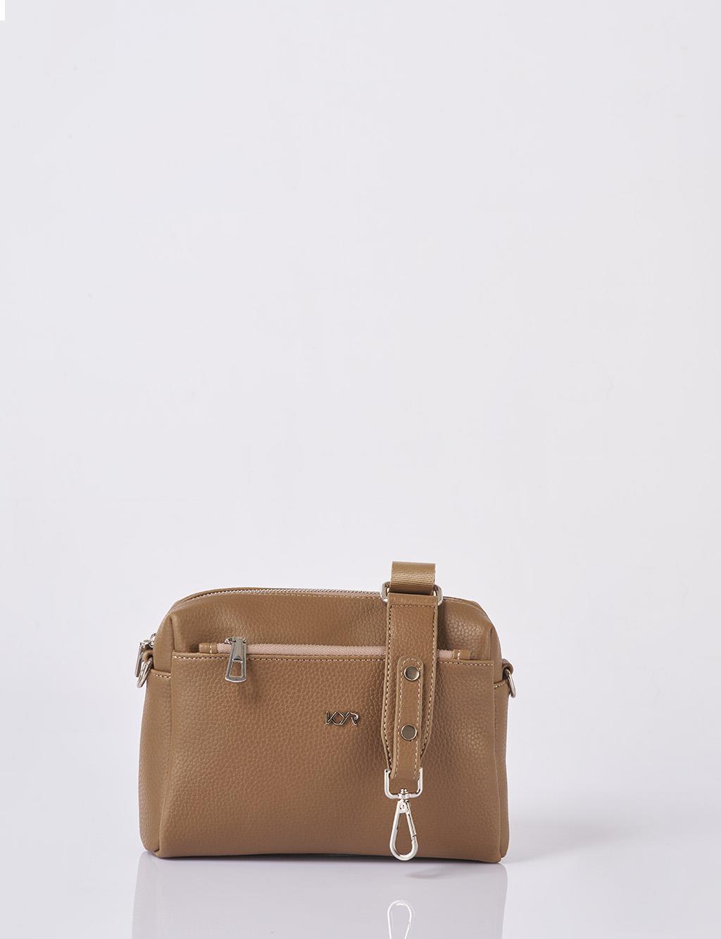 Logo Shoulder Bag in Mink