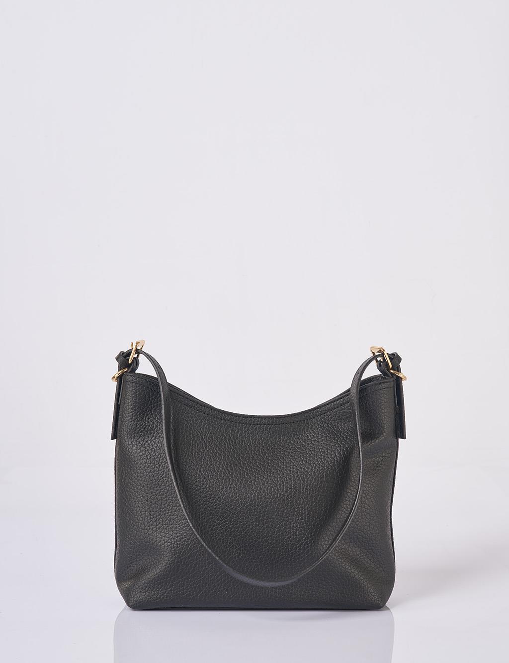 Chain Detailed Shopper Bag Black