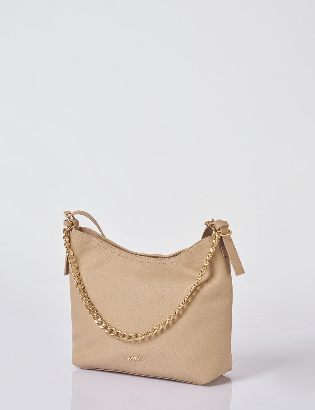 Chain Detailed Shopper Bag Cream