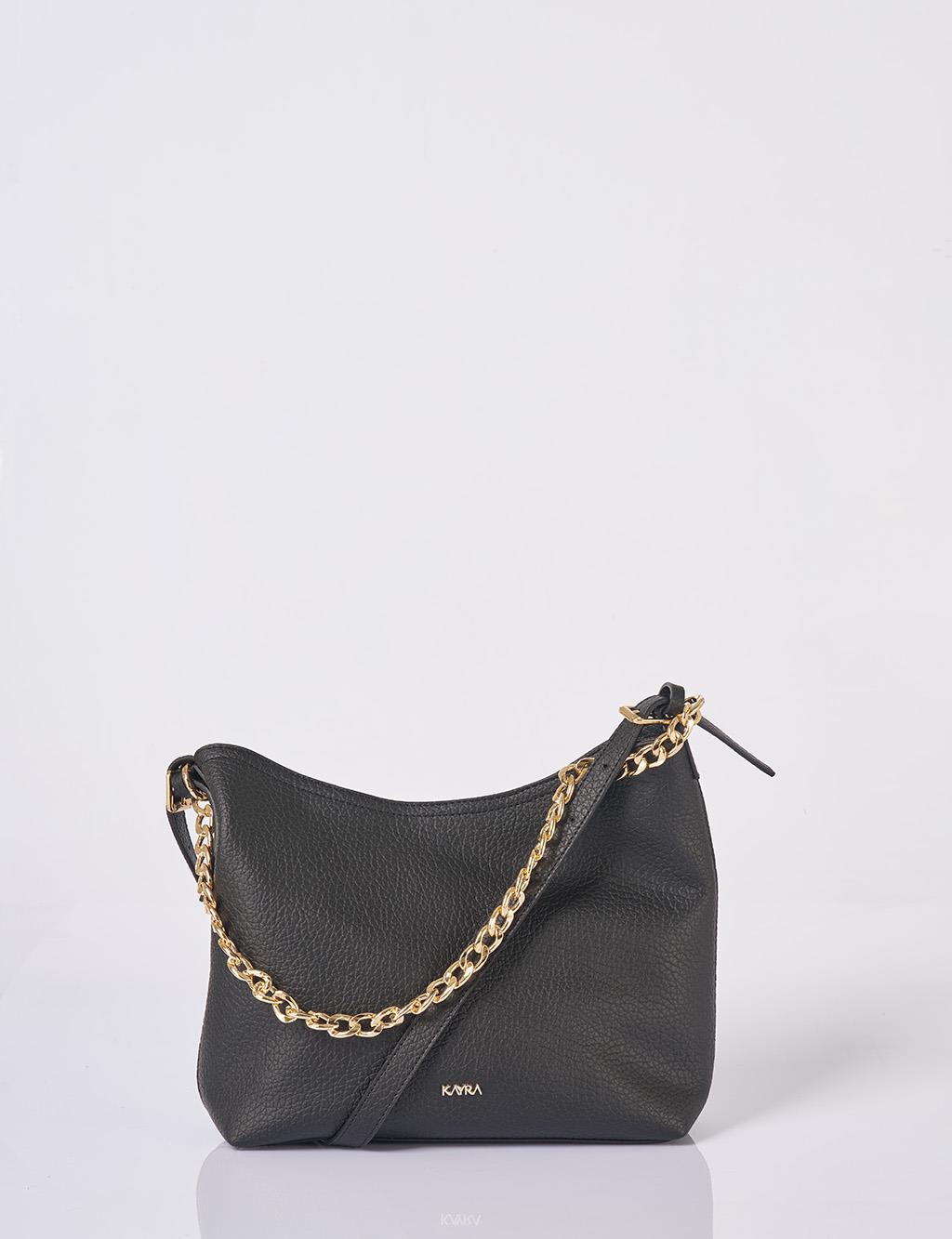 Chain Detailed Shopper Bag Black