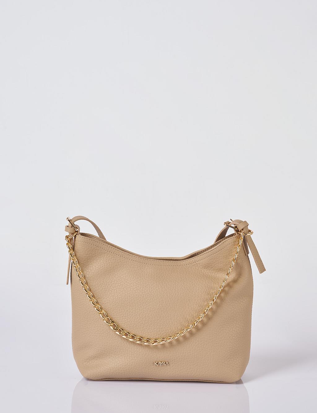 Chain Detailed Shopper Bag Cream