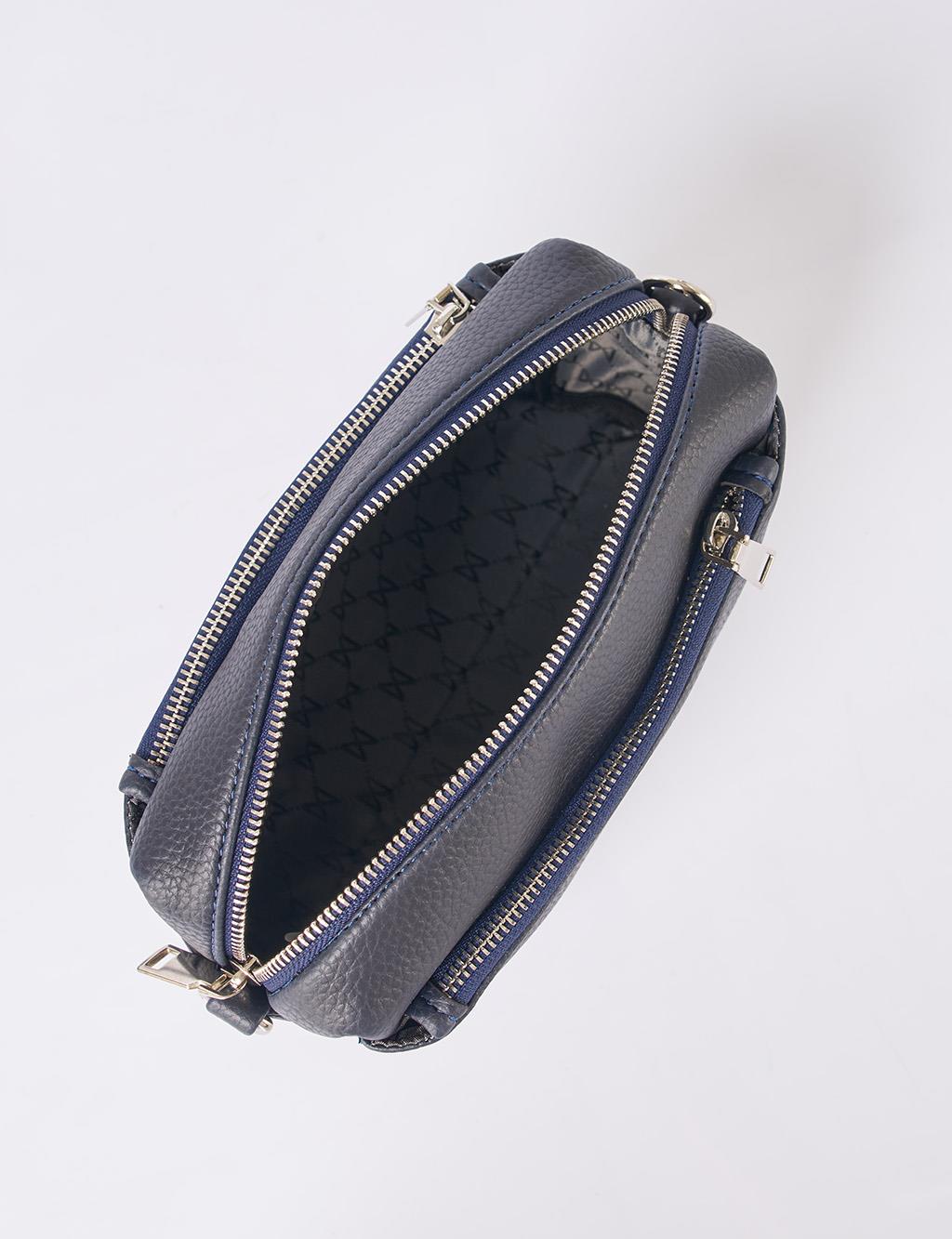 Logo Shoulder Bag in Navy Blue