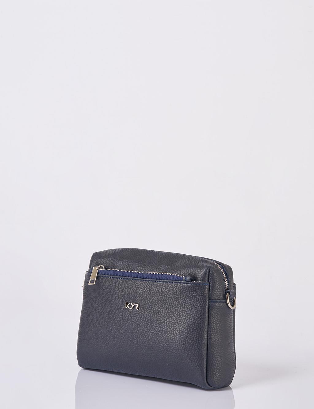 Logo Shoulder Bag in Navy Blue