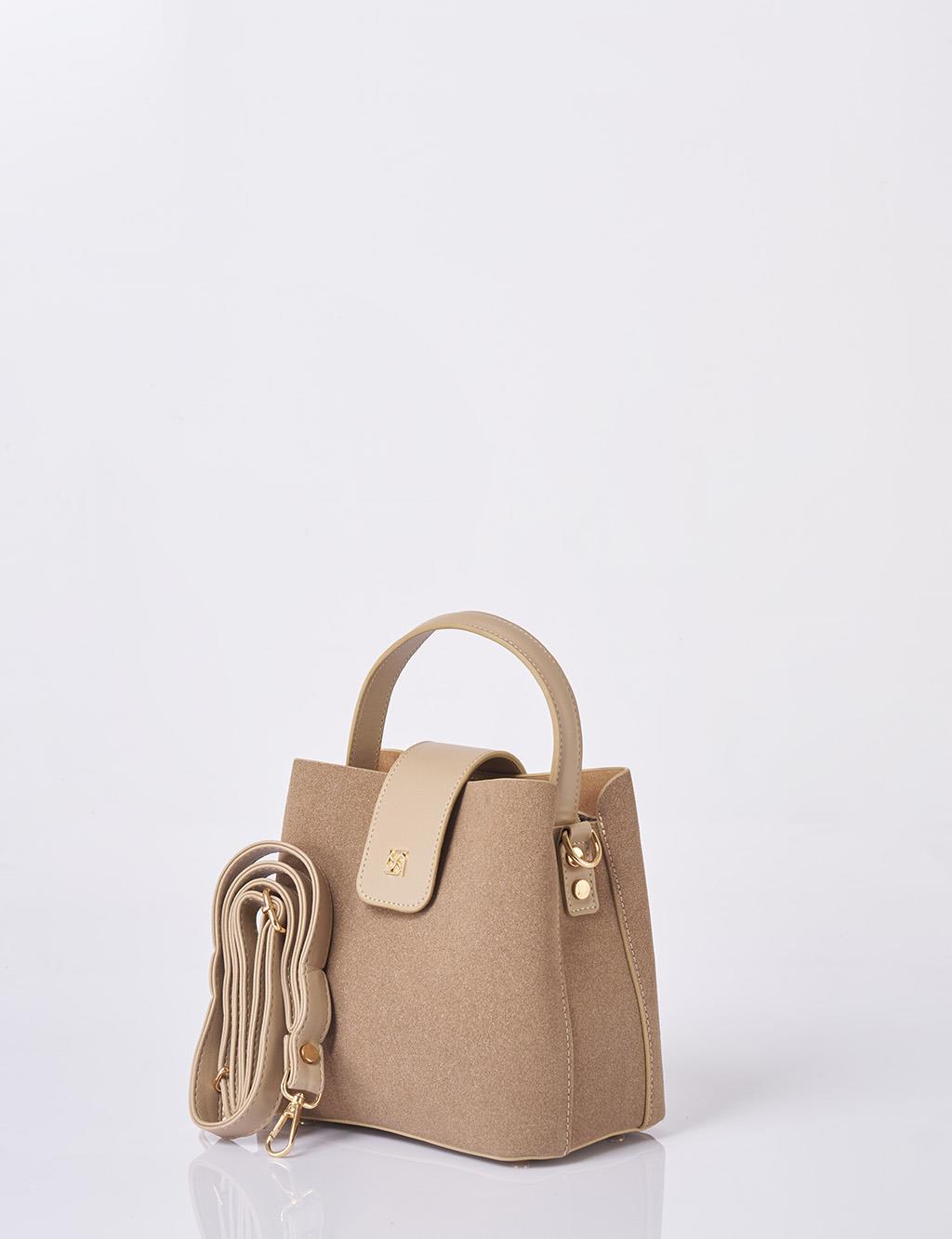 Nubuck Bag with Cover in Dark Mink