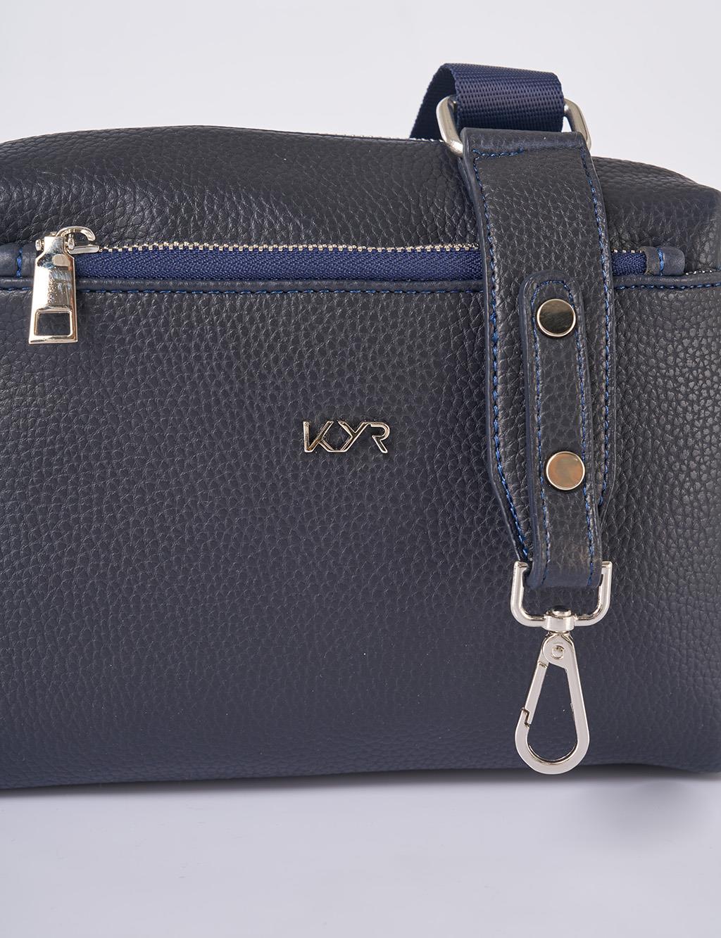 Logo Shoulder Bag in Navy Blue