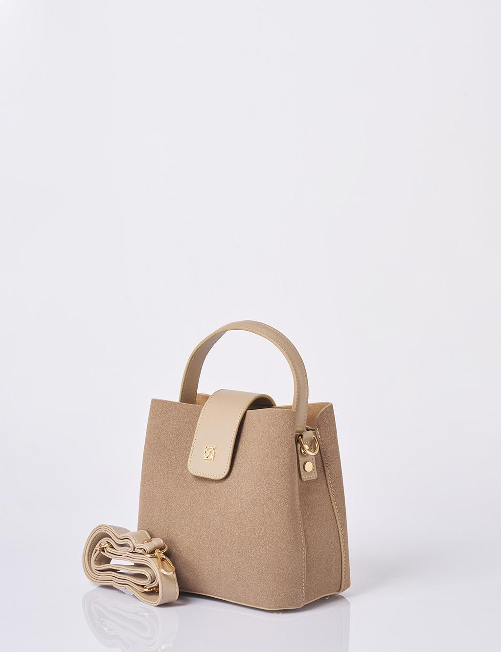 Nubuck Bag with Cover in Dark Mink