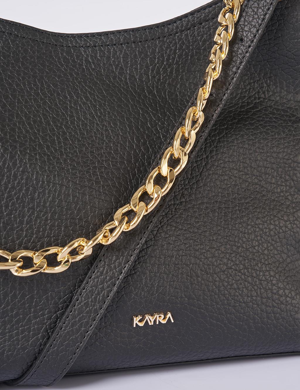 Chain Detailed Shopper Bag Black