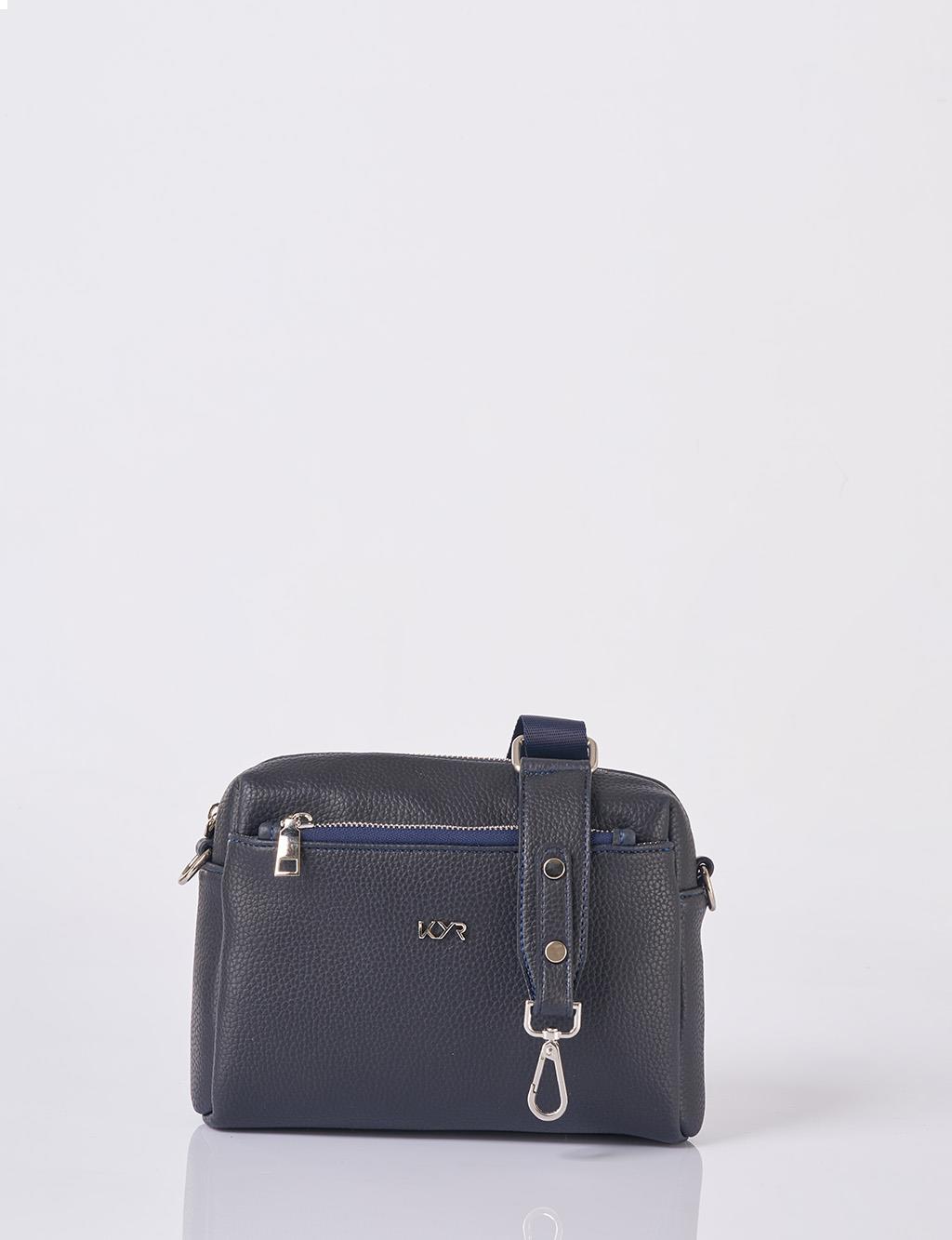 Logo Shoulder Bag in Navy Blue