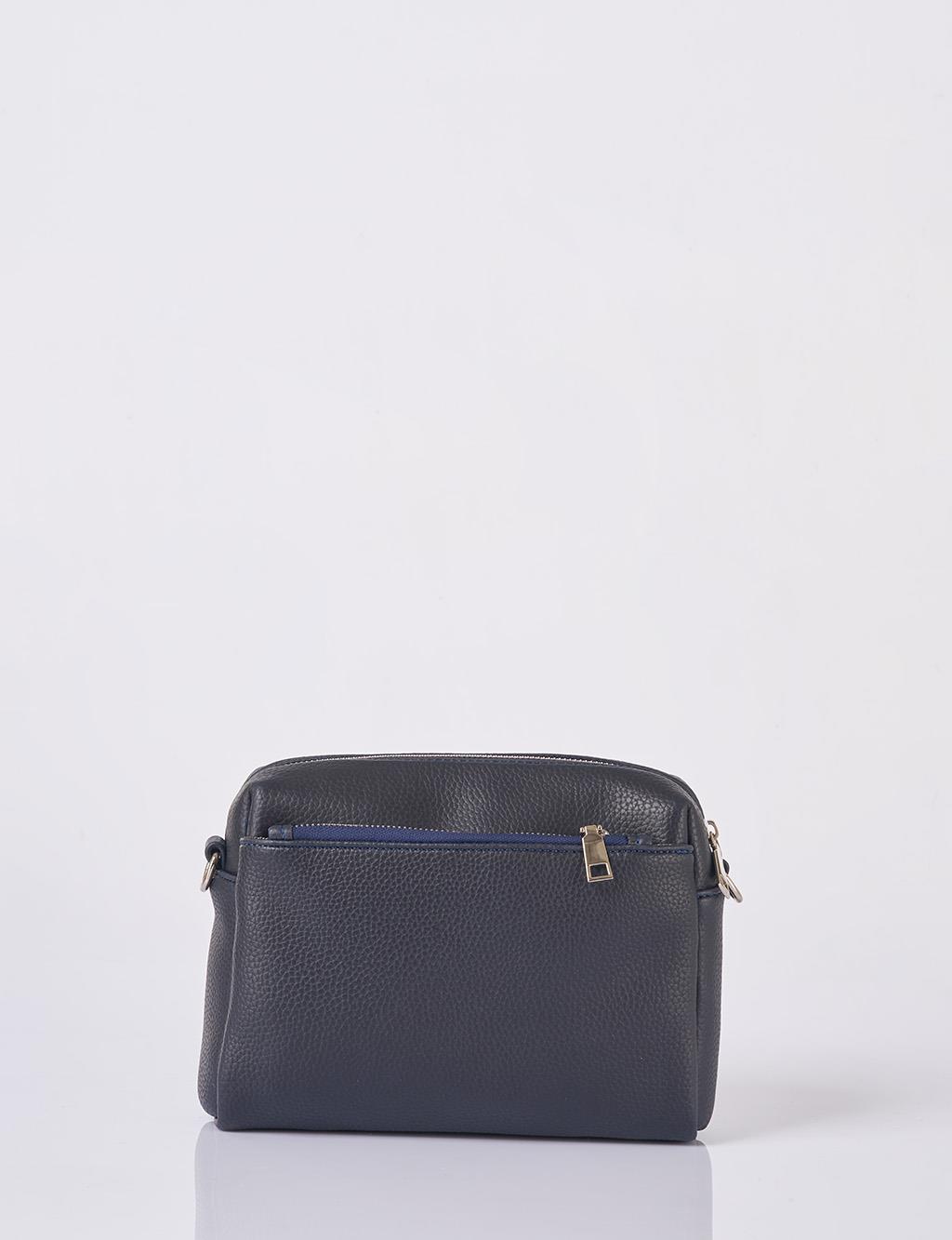 Logo Shoulder Bag in Navy Blue