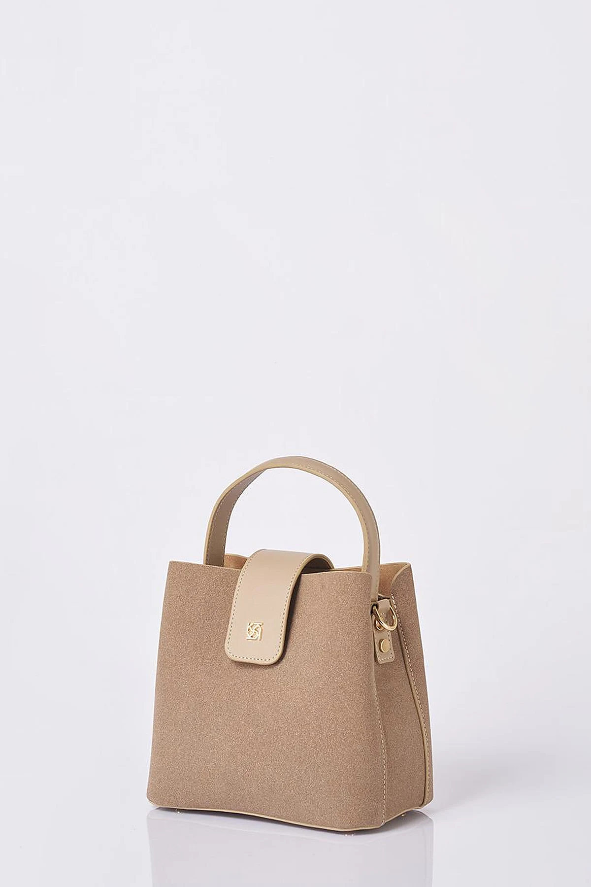 Nubuck Bag with Cover in Dark Mink