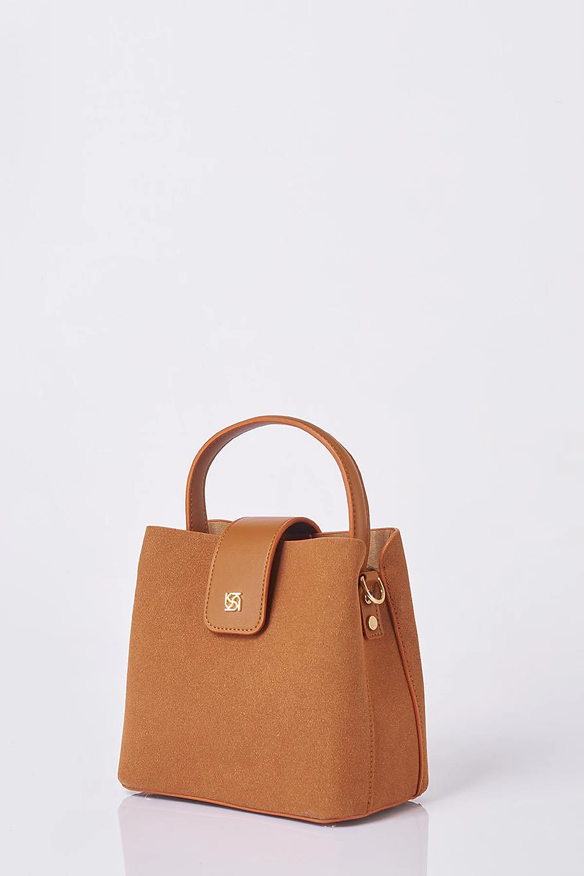 Nubuck Bag with Cover in Tan