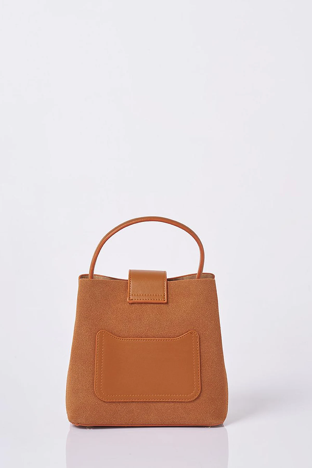 Nubuck Bag with Cover in Tan