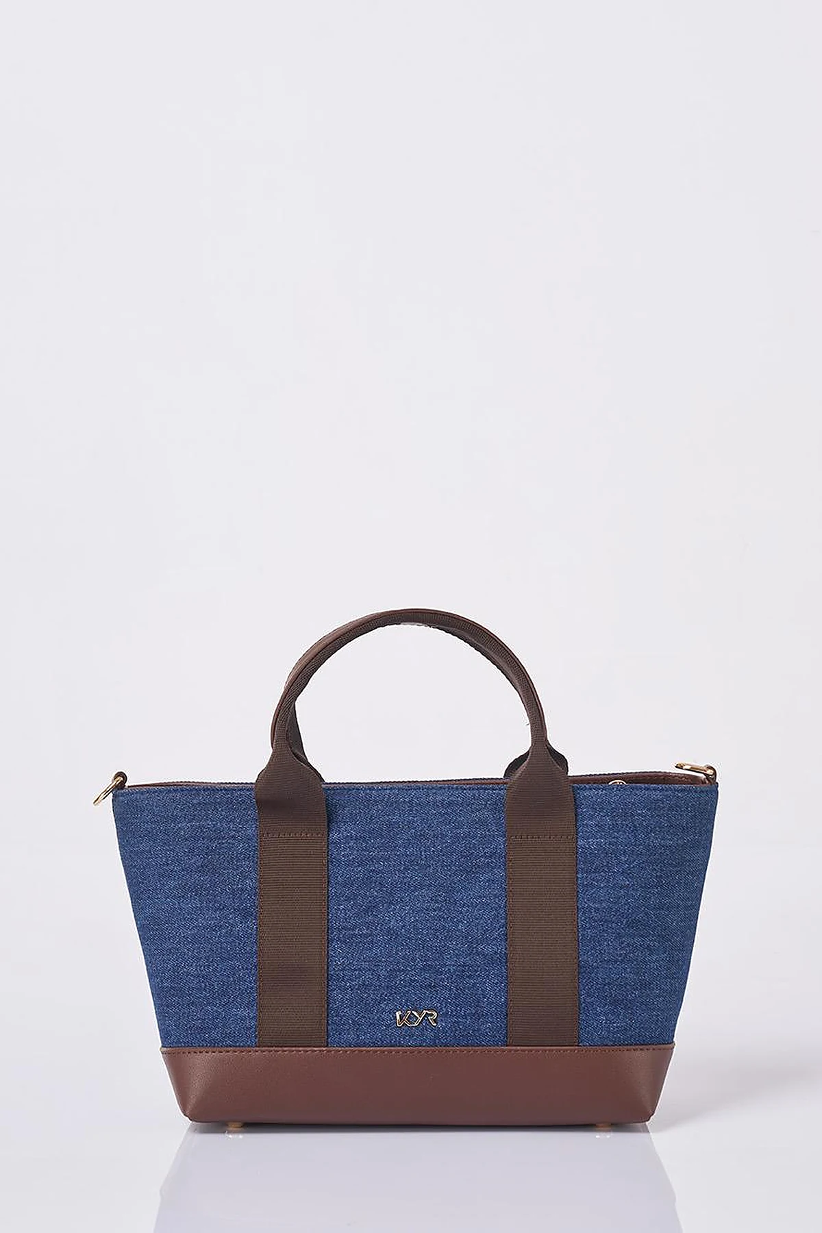 Logolu Denim Çanta Lacivert 