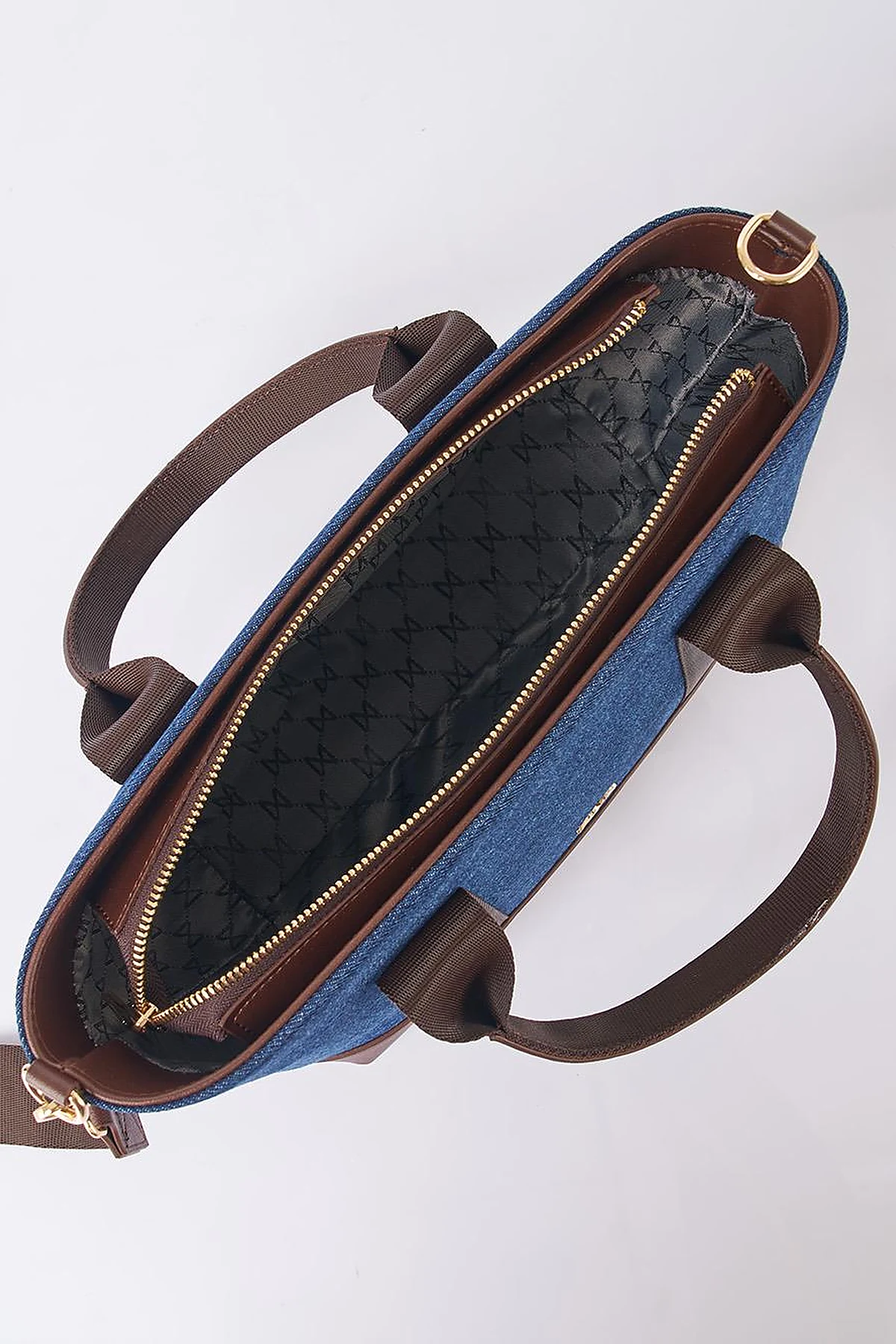Logolu Denim Çanta Lacivert 