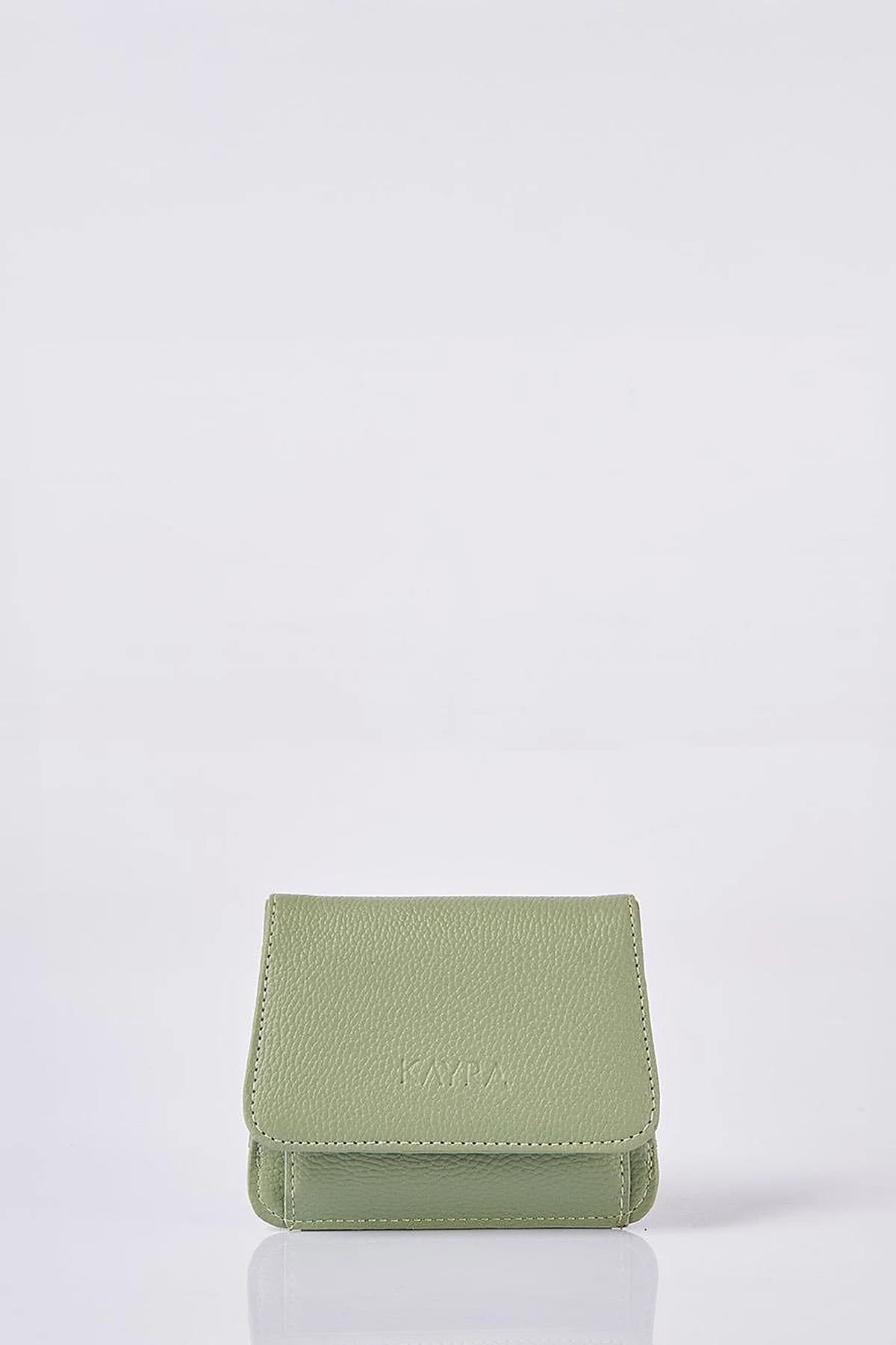 Faux Leather Square Wallet in Mint