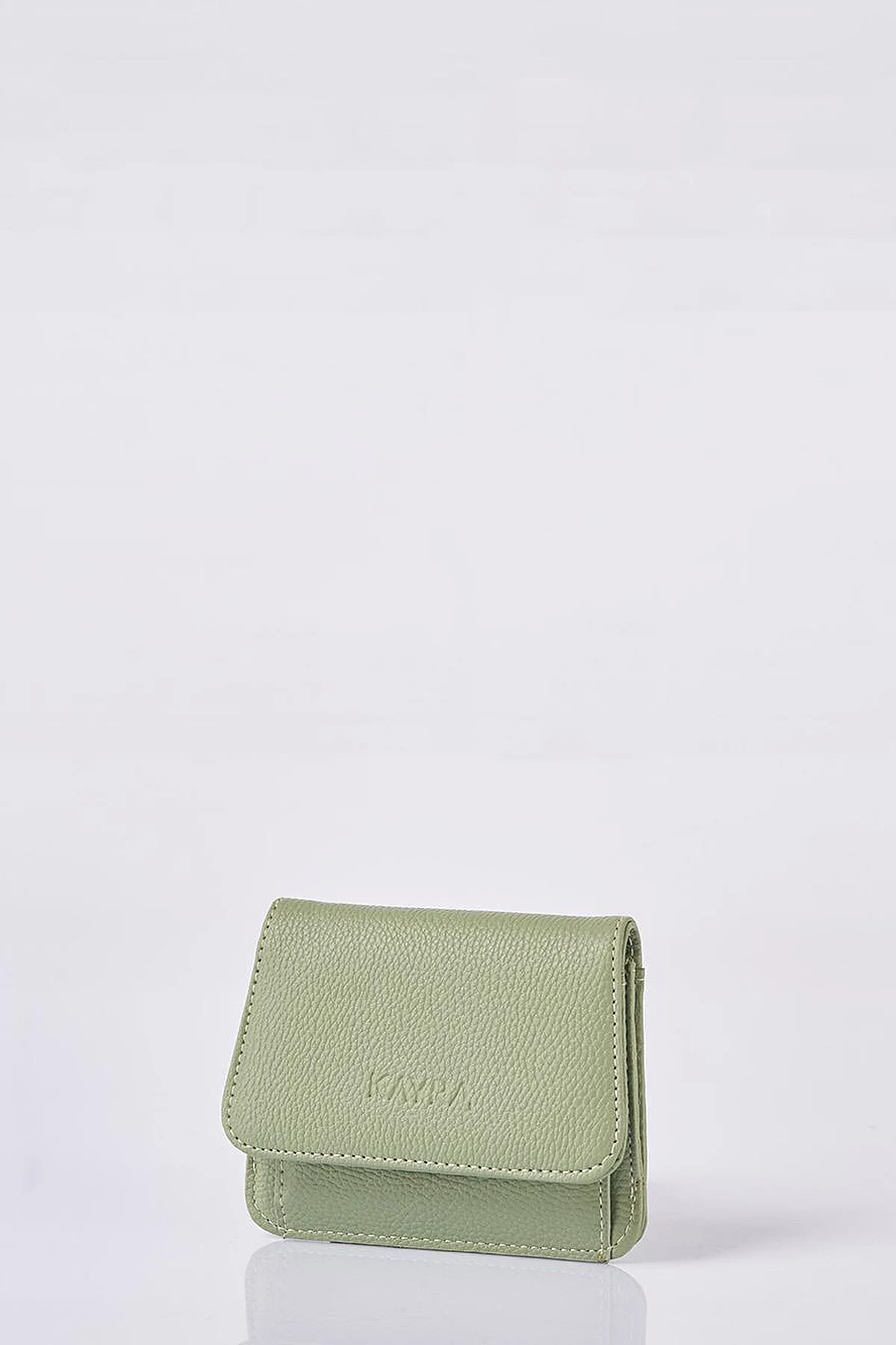 Faux Leather Square Wallet in Mint