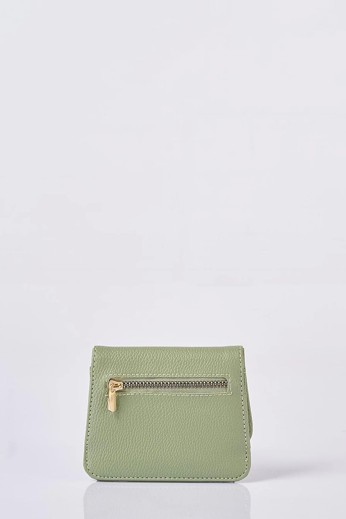 Faux Leather Square Wallet in Mint