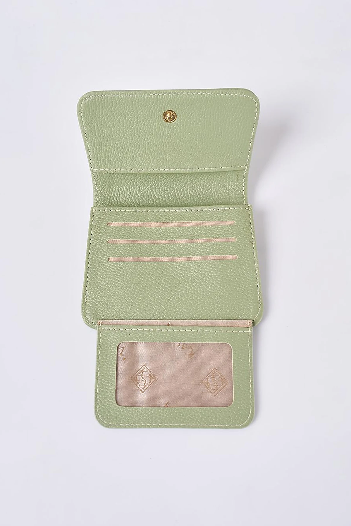 Faux Leather Square Wallet in Mint