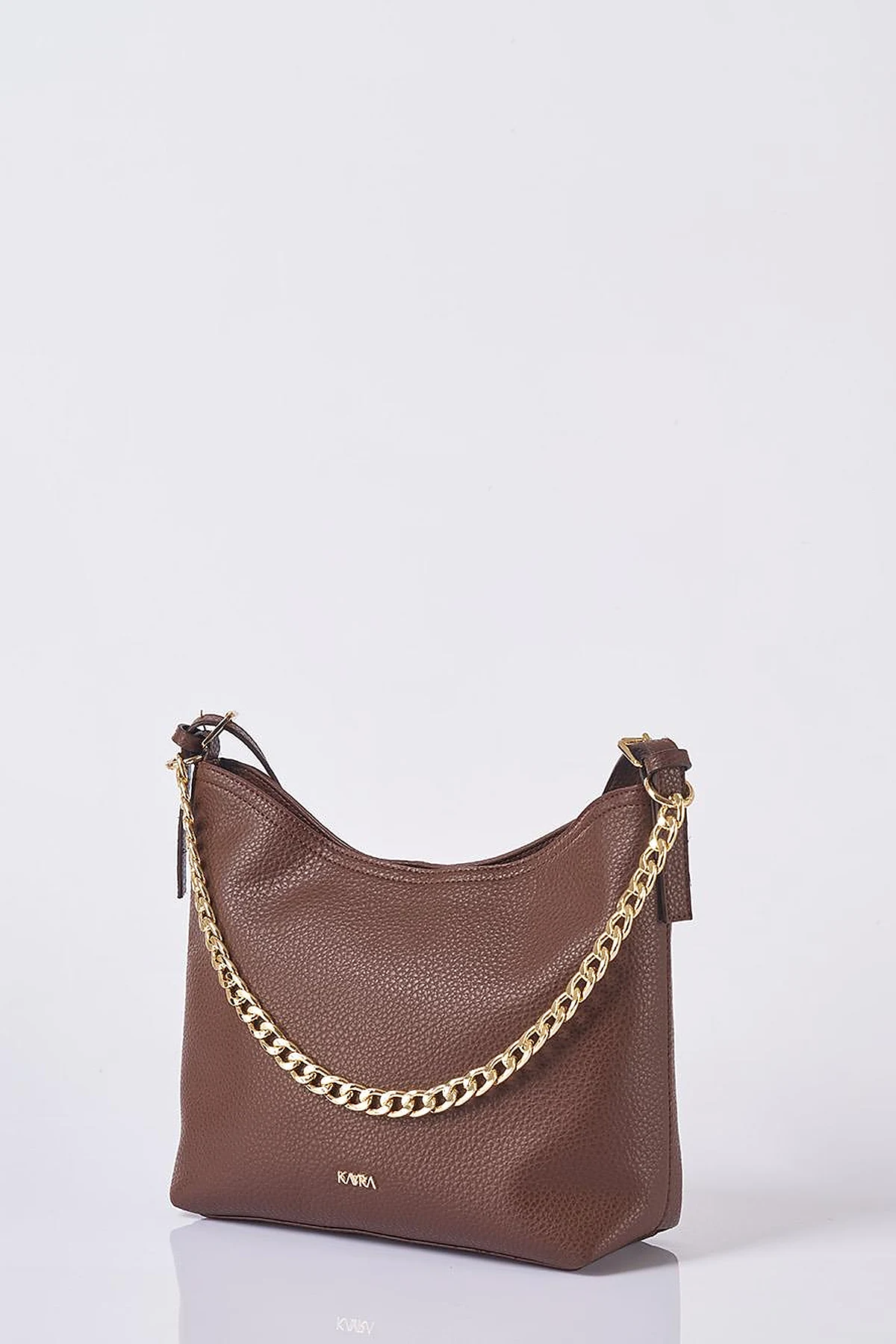 Zincir Detaylı Shopper Çanta Acı Kahve 