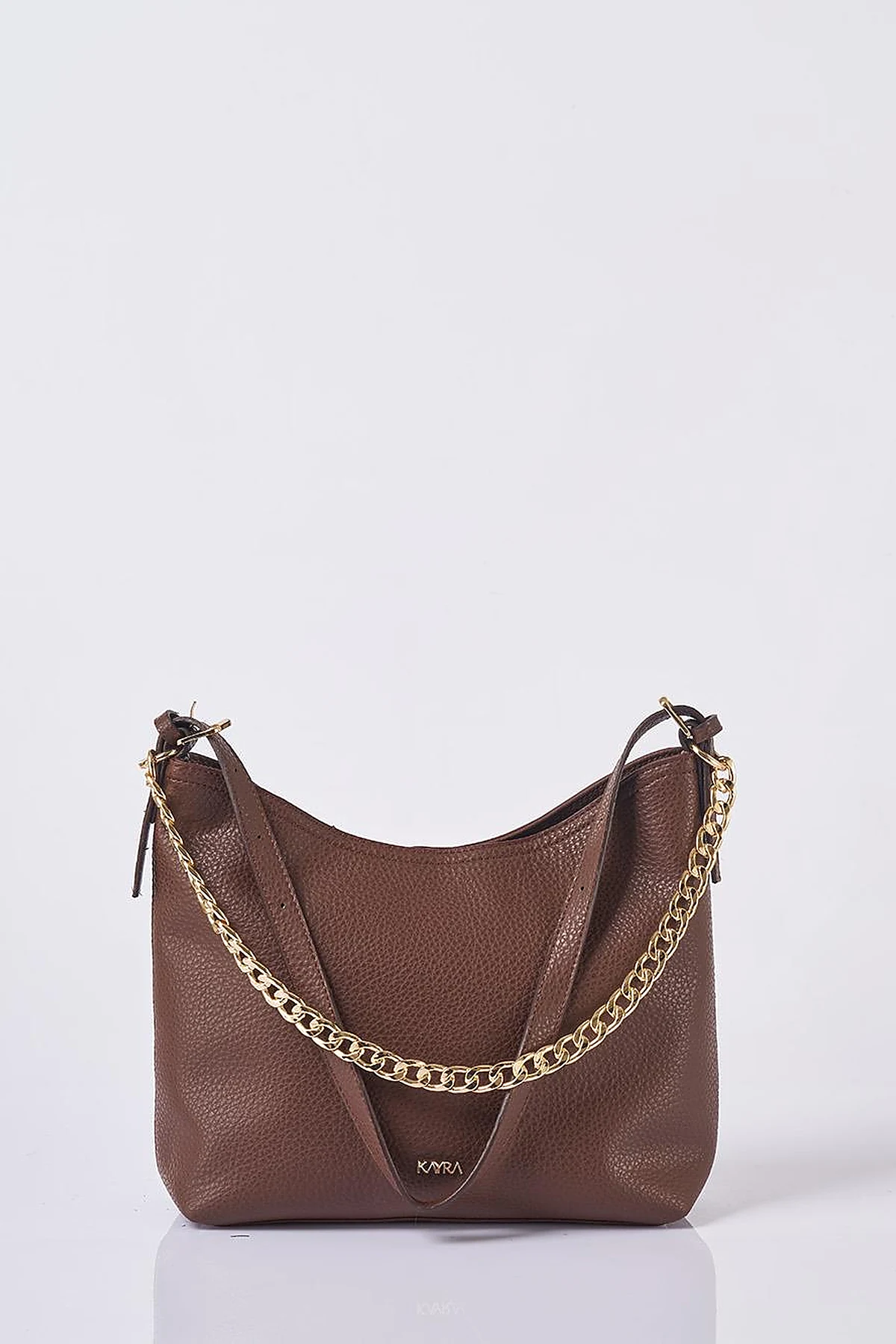 Zincir Detaylı Shopper Çanta Acı Kahve 