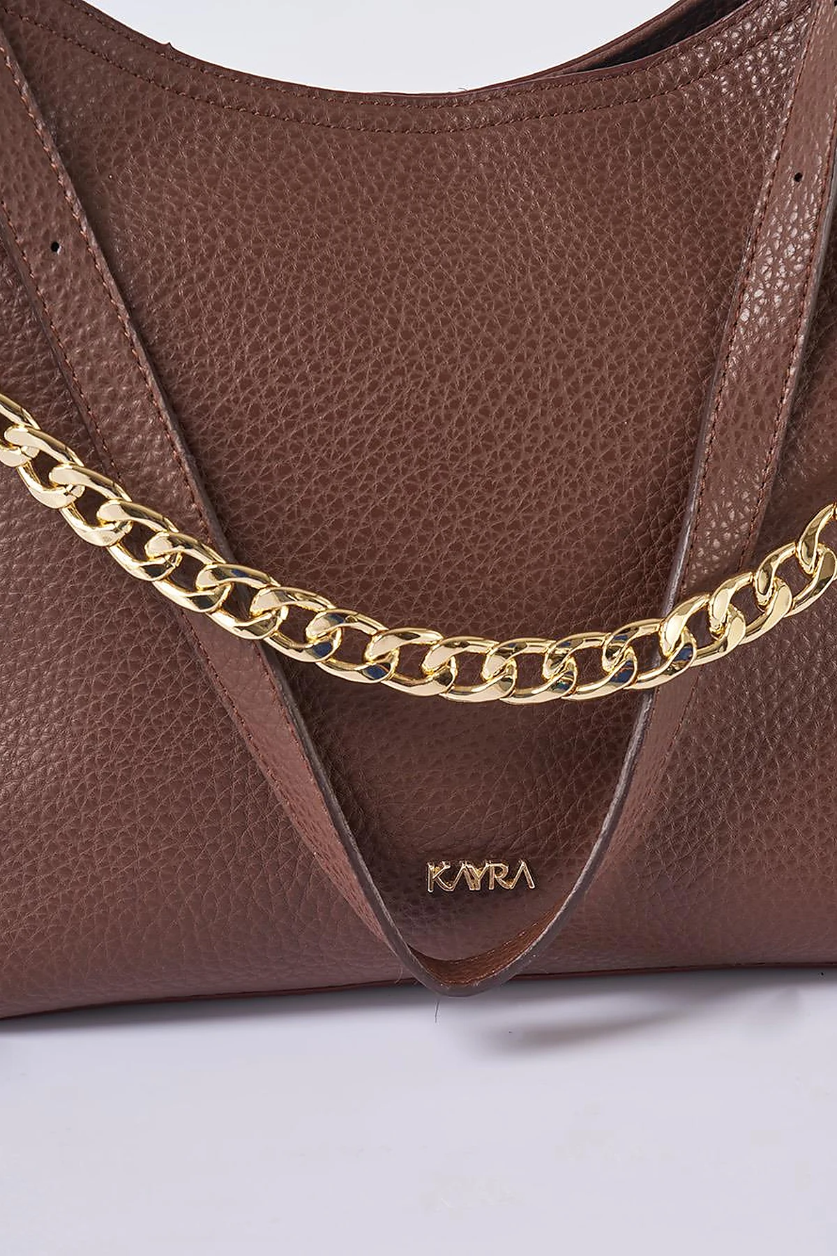 Zincir Detaylı Shopper Çanta Acı Kahve 