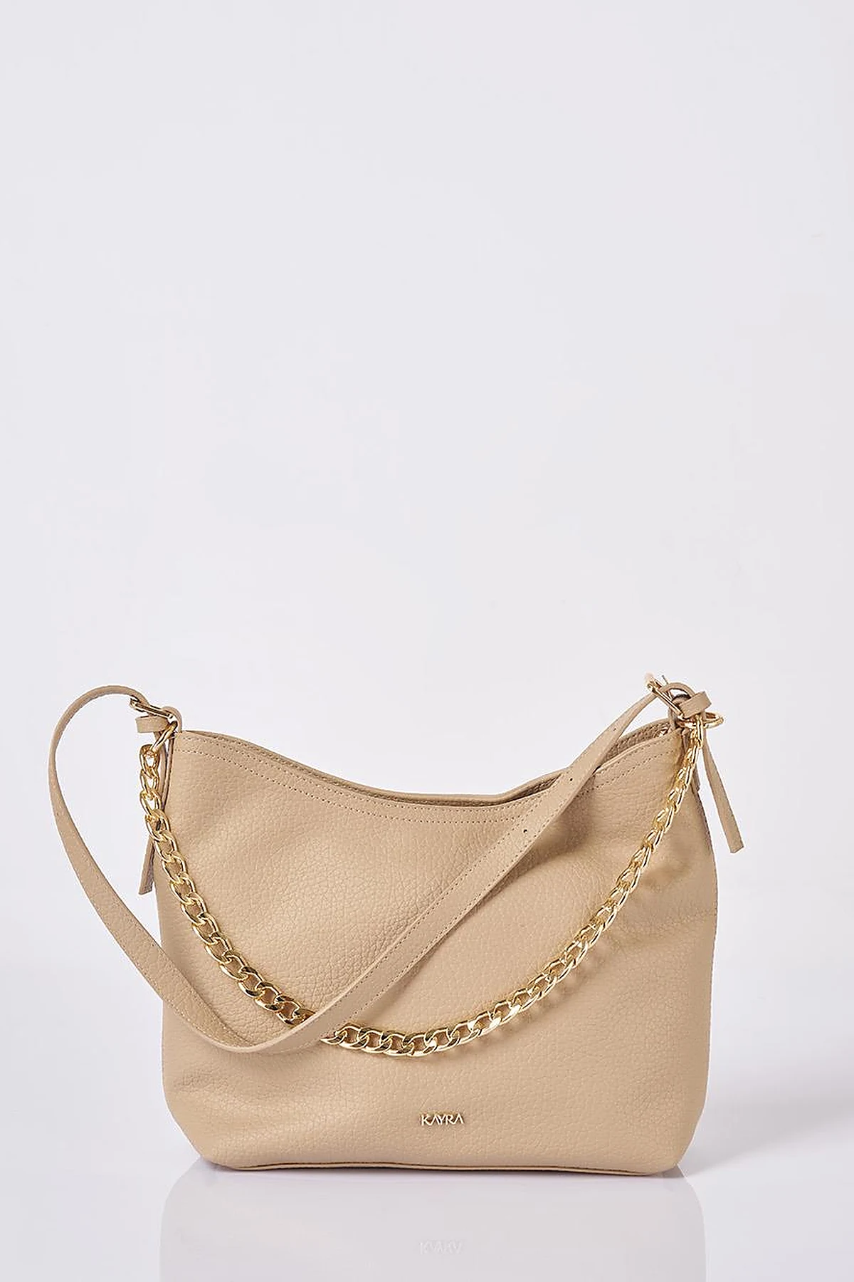 Zincir Detaylı Shopper Çanta Krem 
