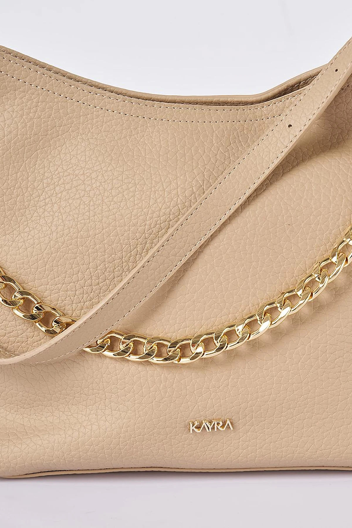 Zincir Detaylı Shopper Çanta Krem 