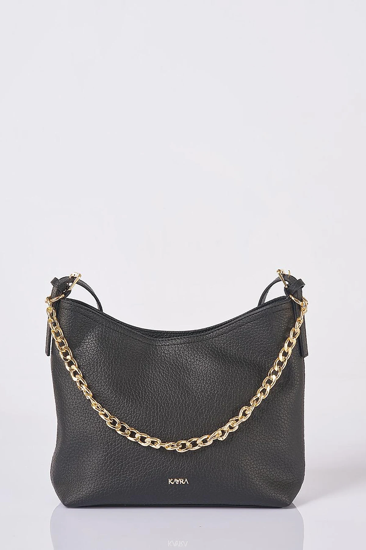 Zincir Detaylı Shopper Çanta Siyah