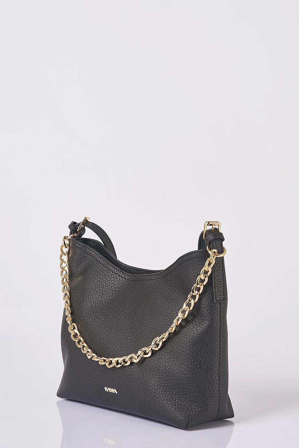 Zincir Detaylı Shopper Çanta Siyah