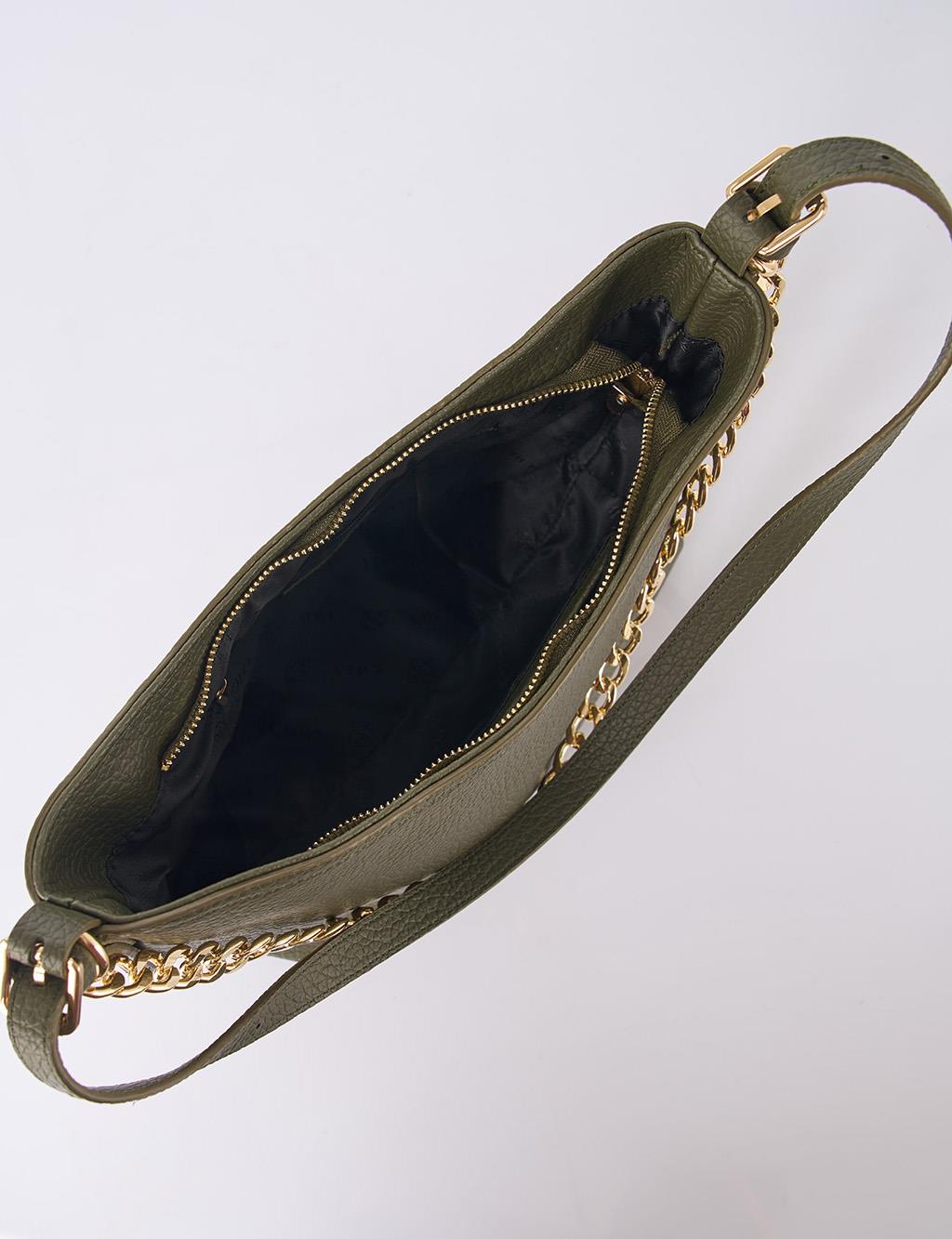 Chain Detailed Shopper Bag Khaki