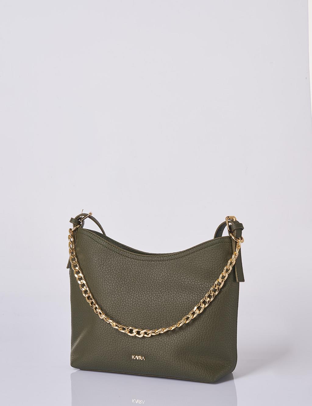 Chain Detailed Shopper Bag Khaki