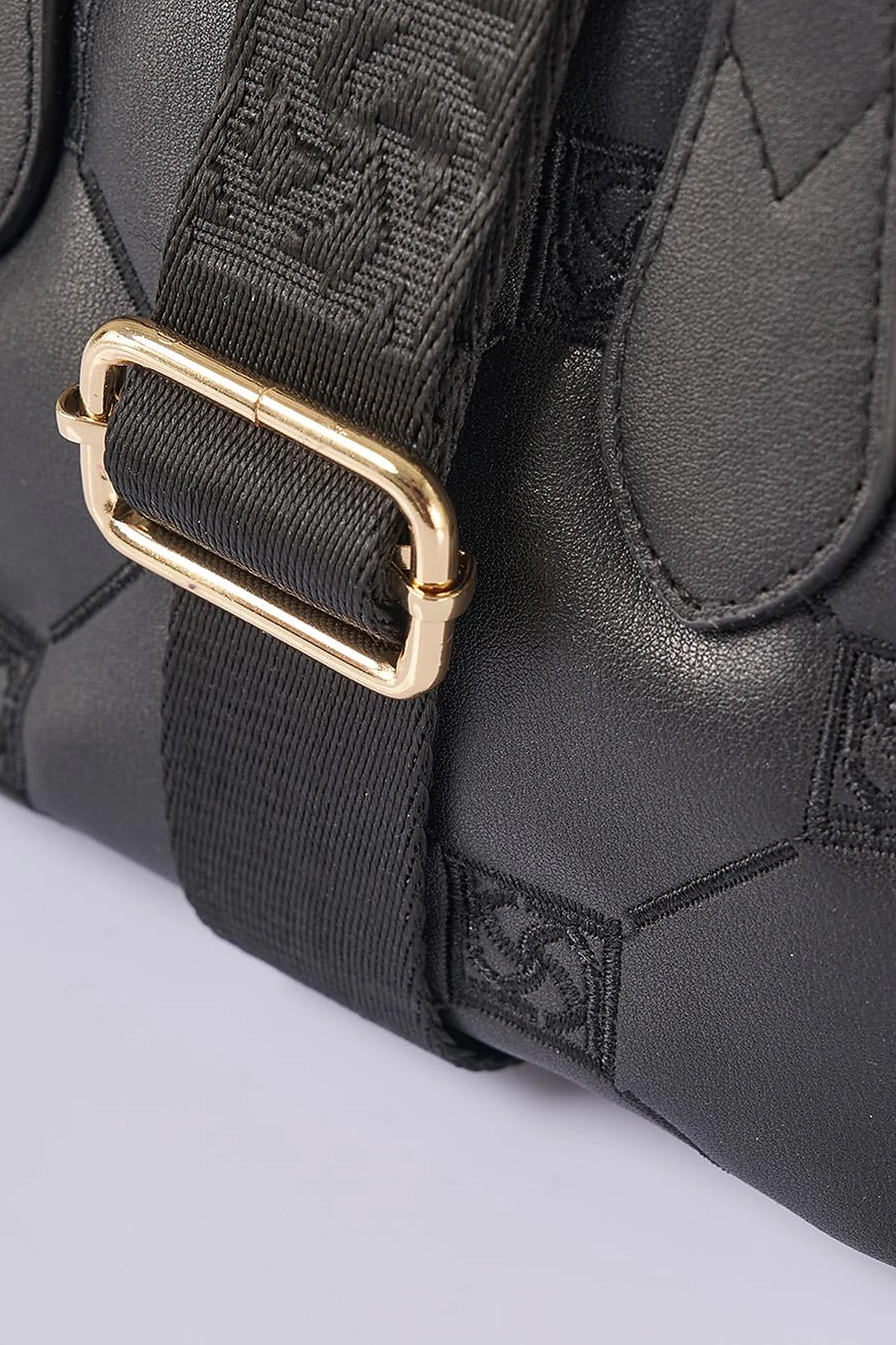 Monogram Logo Embroidered Tote Bag in Black