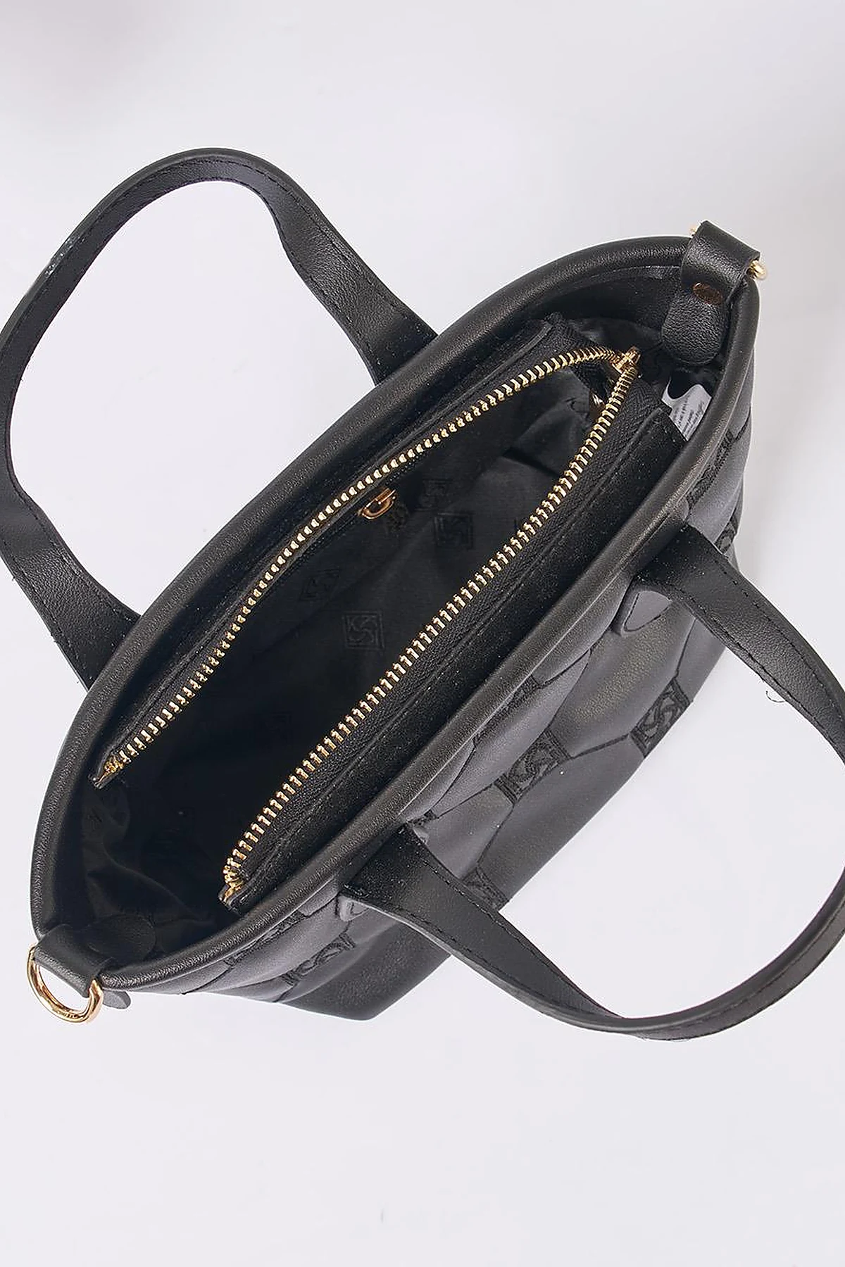 Monogram Logo Embroidered Tote Bag in Black