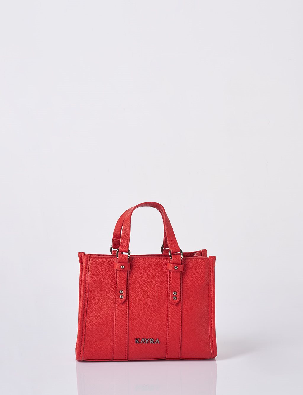 Shoulder Strap Snap Closure Faux Leather Tote Bag Red