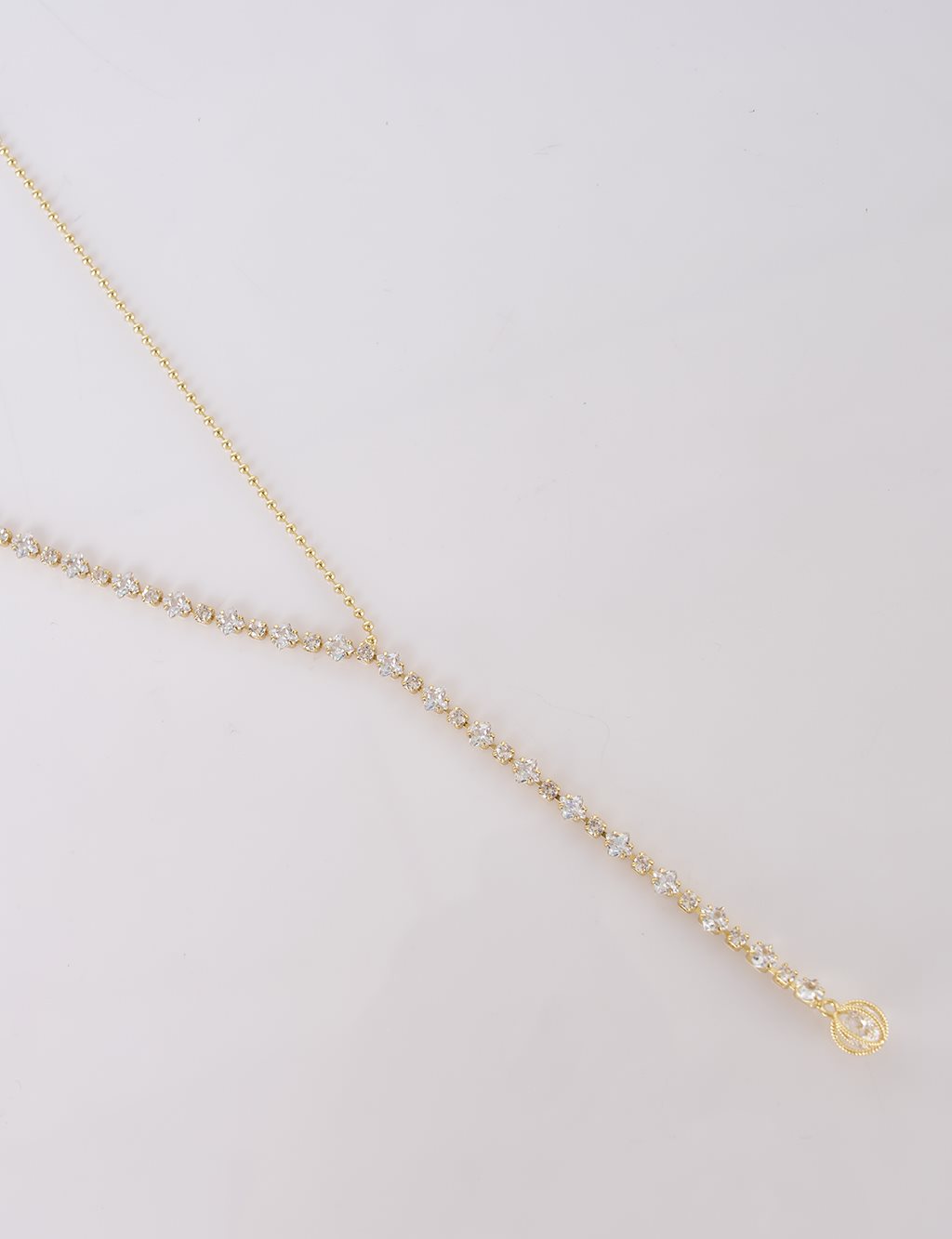 Shiny Stone Necklace Gold